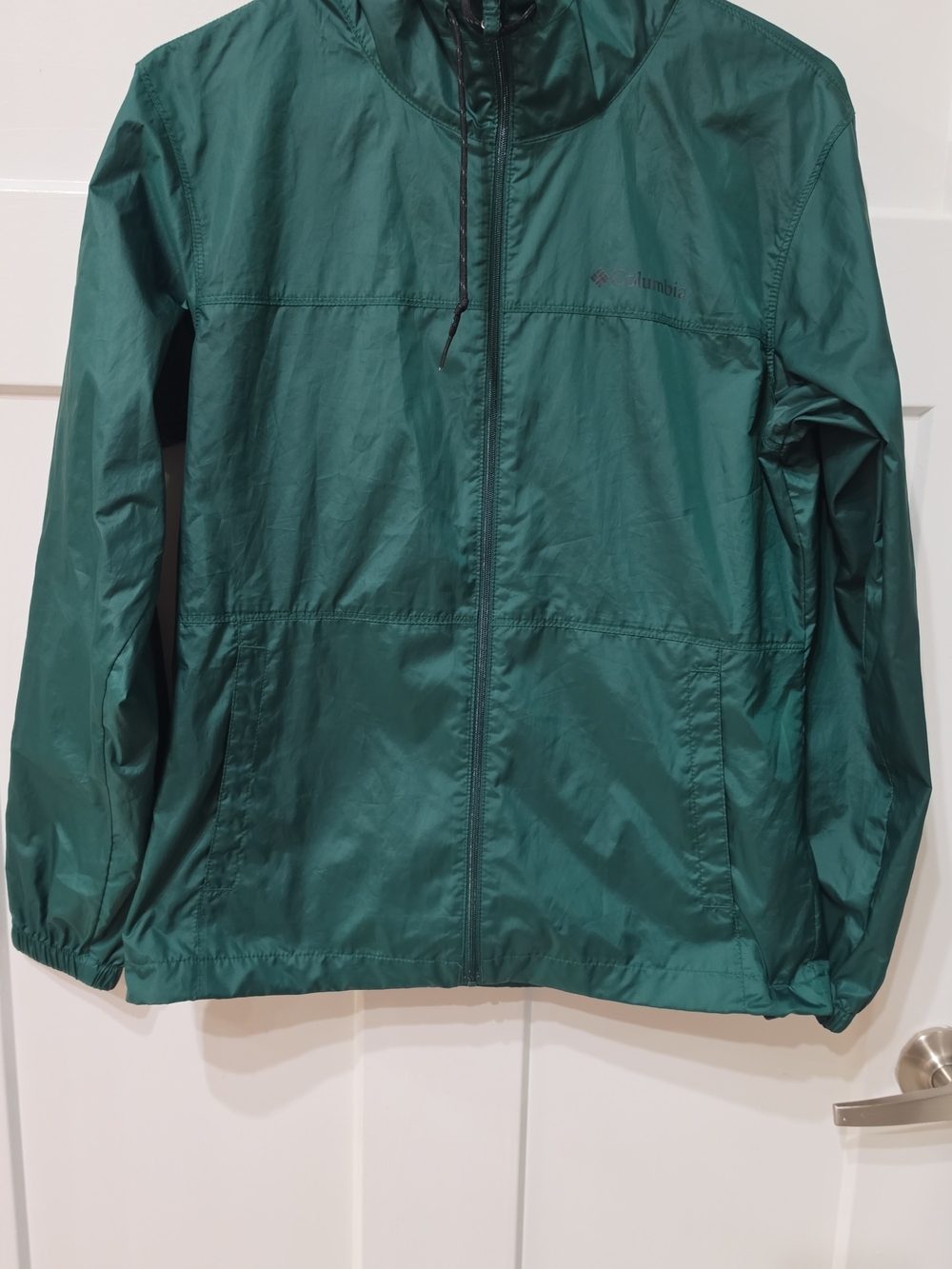 Columbia Emerald Green Lightweight Hooded Windbreaker XS
